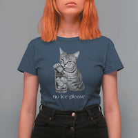 No Ice Please Realistic Angry Cat Graphic T Shirt For Women Resistance Against Ice Protest
