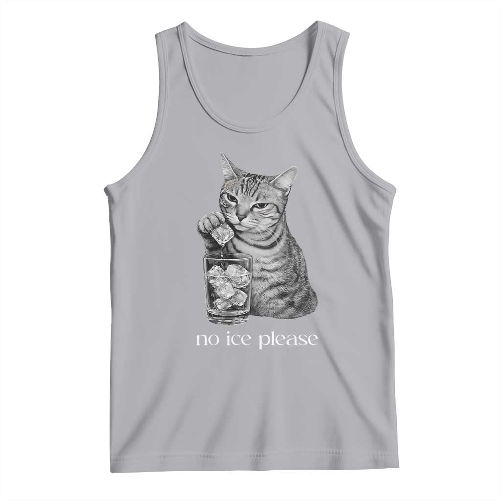 No Ice Please Realistic Angry Cat Graphic Tank Top Resistance Against Ice Protest