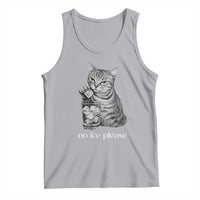 No Ice Please Realistic Angry Cat Graphic Tank Top Resistance Against Ice Protest