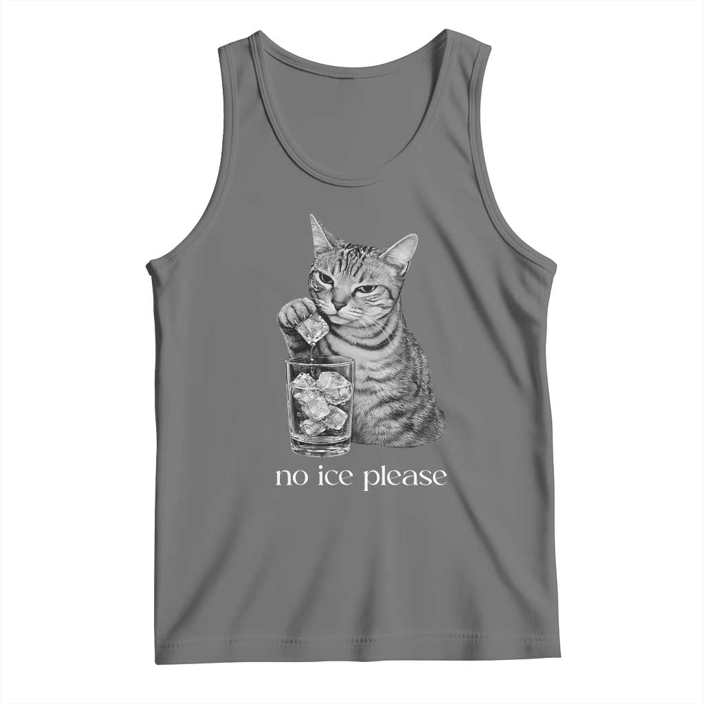 No Ice Please Realistic Angry Cat Graphic Tank Top Resistance Against Ice Protest