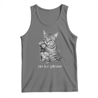 No Ice Please Realistic Angry Cat Graphic Tank Top Resistance Against Ice Protest