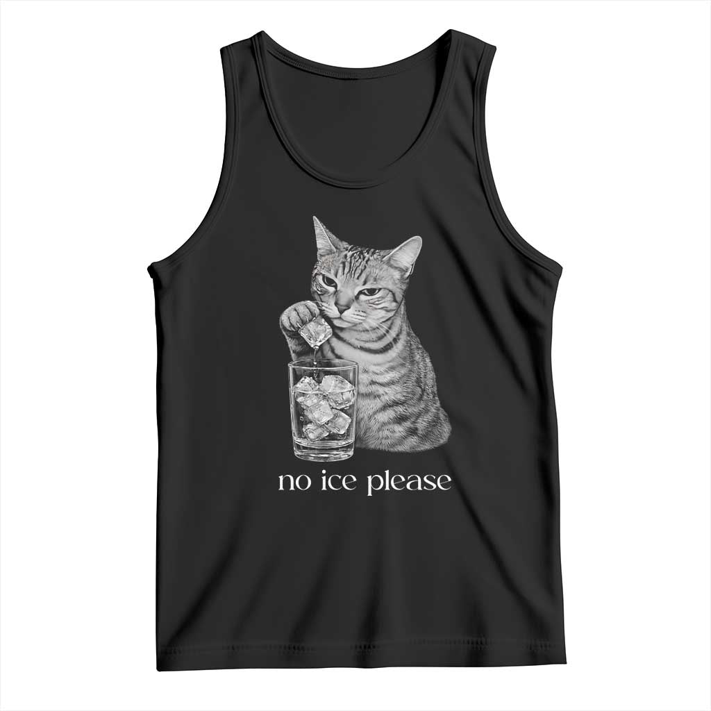 No Ice Please Realistic Angry Cat Graphic Tank Top Resistance Against Ice Protest