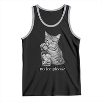 No Ice Please Realistic Angry Cat Graphic Tank Top Resistance Against Ice Protest