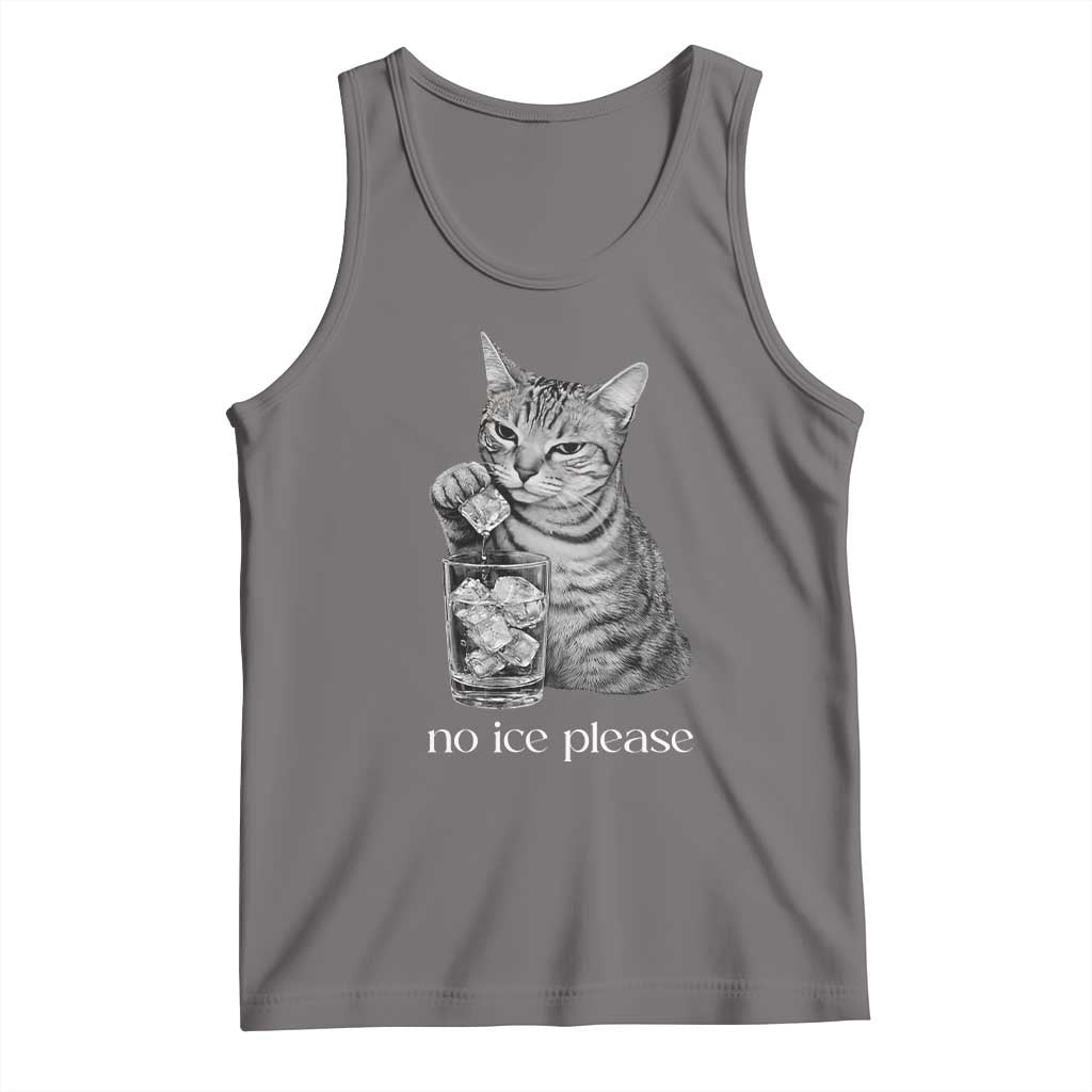 No Ice Please Realistic Angry Cat Graphic Tank Top Resistance Against Ice Protest