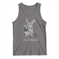 No Ice Please Realistic Angry Cat Graphic Tank Top Resistance Against Ice Protest