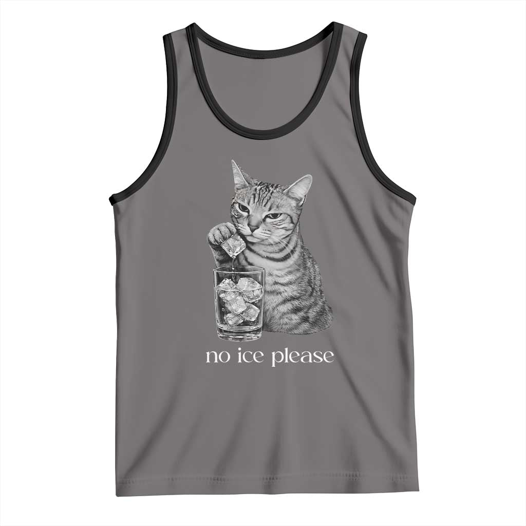 No Ice Please Realistic Angry Cat Graphic Tank Top Resistance Against Ice Protest