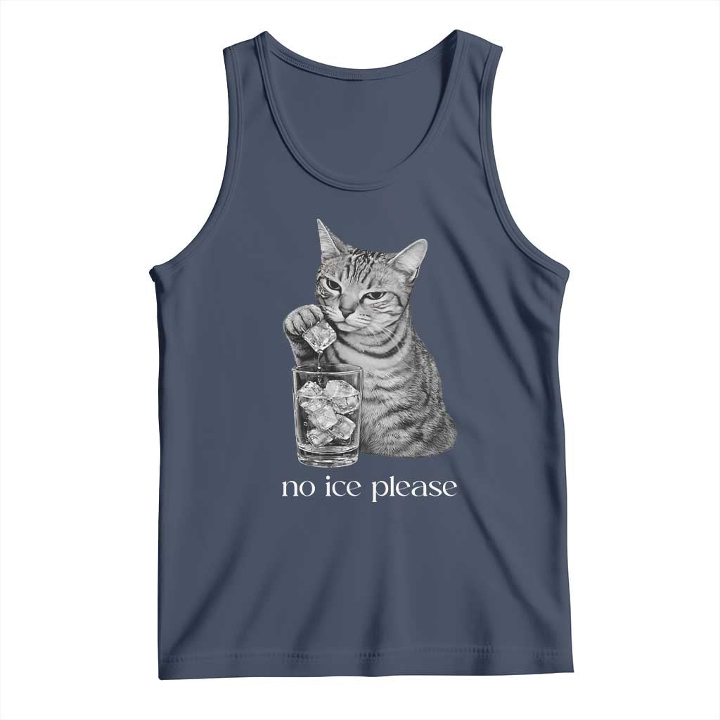 No Ice Please Realistic Angry Cat Graphic Tank Top Resistance Against Ice Protest