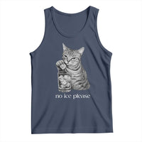 No Ice Please Realistic Angry Cat Graphic Tank Top Resistance Against Ice Protest