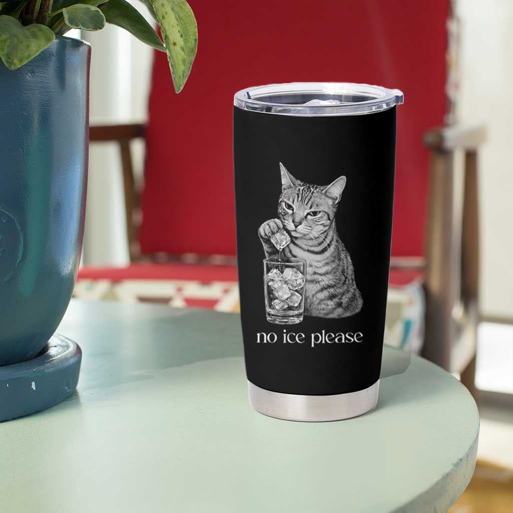 No Ice Please Realistic Angry Cat Graphic Tumbler Cup Resistance Against Ice Protest
