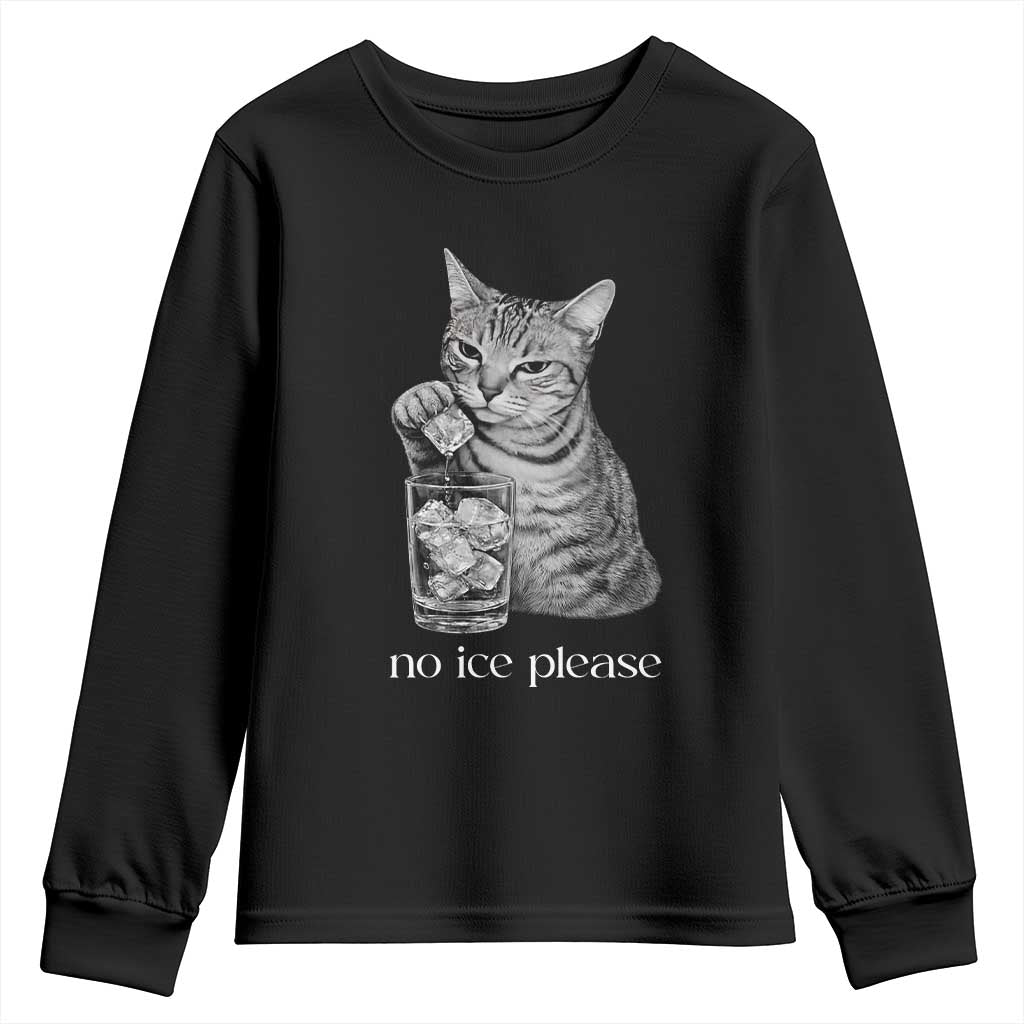 No Ice Please Realistic Angry Cat Graphic Youth Sweatshirt Resistance Against Ice Protest