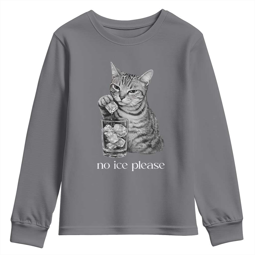 No Ice Please Realistic Angry Cat Graphic Youth Sweatshirt Resistance Against Ice Protest