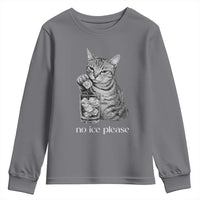 No Ice Please Realistic Angry Cat Graphic Youth Sweatshirt Resistance Against Ice Protest