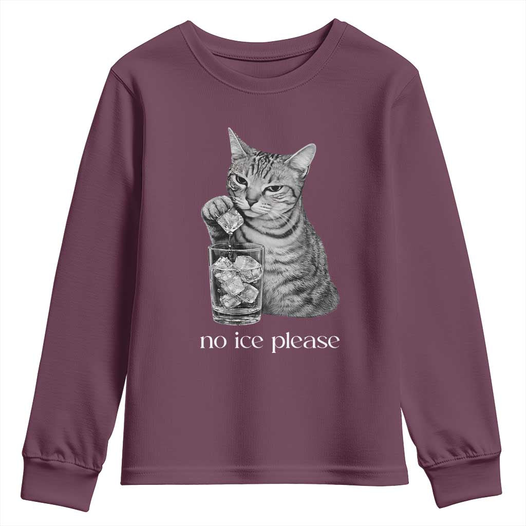 No Ice Please Realistic Angry Cat Graphic Youth Sweatshirt Resistance Against Ice Protest