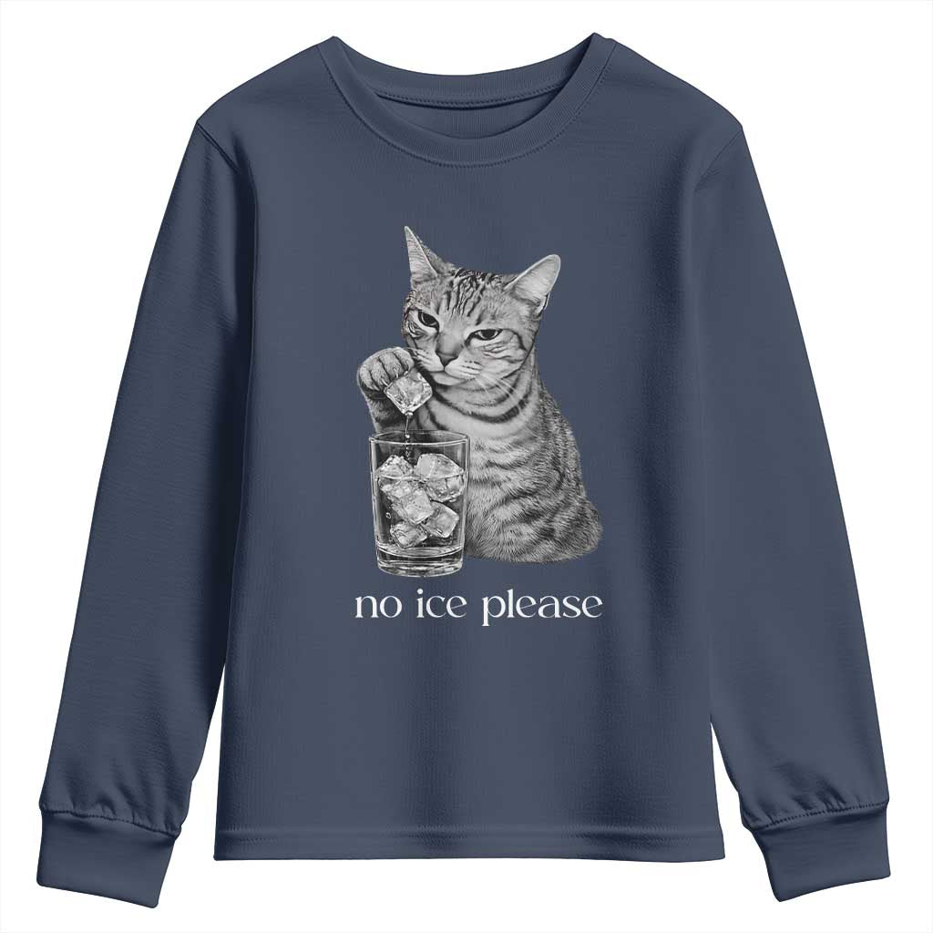 No Ice Please Realistic Angry Cat Graphic Youth Sweatshirt Resistance Against Ice Protest