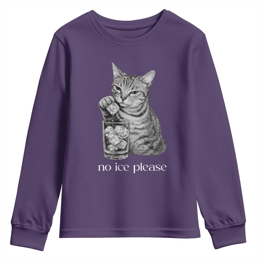 No Ice Please Realistic Angry Cat Graphic Youth Sweatshirt Resistance Against Ice Protest