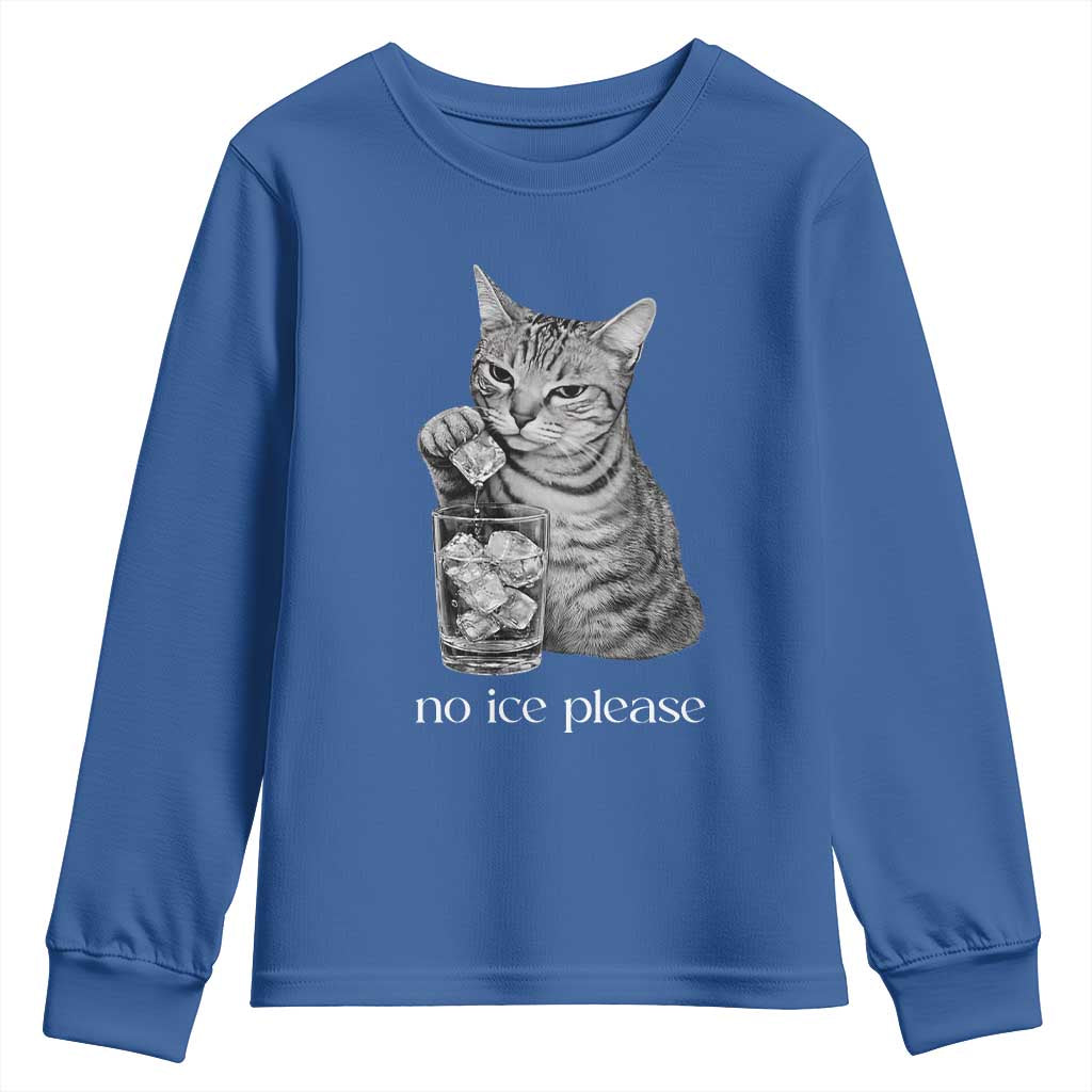 No Ice Please Realistic Angry Cat Graphic Youth Sweatshirt Resistance Against Ice Protest