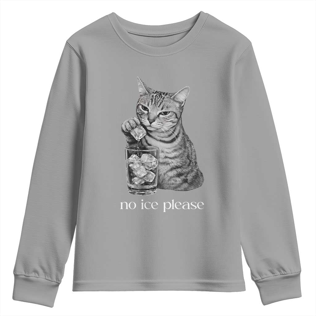 No Ice Please Realistic Angry Cat Graphic Youth Sweatshirt Resistance Against Ice Protest