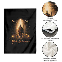 Walk for Peace Lantern Path Garden Flag Monk and Aloka the Dog Spiritual Journey
