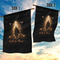 Walk for Peace Lantern Path Garden Flag Monk and Aloka the Dog Spiritual Journey