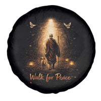Walk for Peace Lantern Path Spare Tire Cover Monk and Aloka the Dog Spiritual Journey