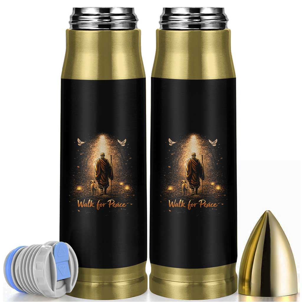 Walk for Peace Lantern Path Bullet Tumbler Monk and Aloka the Dog Spiritual Journey