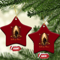 Walk for Peace Lantern Path Ceramic Ornament Monk and Aloka the Dog Spiritual Journey