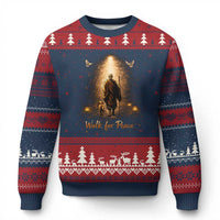 Walk for Peace Lantern Path Ugly Christmas Sweater Monk and Aloka the Dog Spiritual Journey