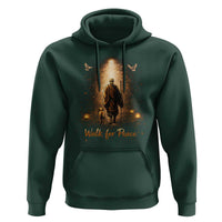 Walk for Peace Lantern Path Hoodie Monk and Aloka the Dog Spiritual Journey