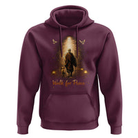 Walk for Peace Lantern Path Hoodie Monk and Aloka the Dog Spiritual Journey