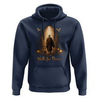 Walk for Peace Lantern Path Hoodie Monk and Aloka the Dog Spiritual Journey