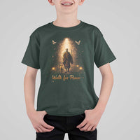Walk for Peace Lantern Path T Shirt For Kid Monk and Aloka the Dog Spiritual Journey