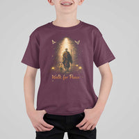 Walk for Peace Lantern Path T Shirt For Kid Monk and Aloka the Dog Spiritual Journey