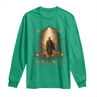 Walk for Peace Lantern Path Long Sleeve Shirt Monk and Aloka the Dog Spiritual Journey