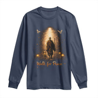 Walk for Peace Lantern Path Long Sleeve Shirt Monk and Aloka the Dog Spiritual Journey