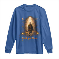 Walk for Peace Lantern Path Long Sleeve Shirt Monk and Aloka the Dog Spiritual Journey