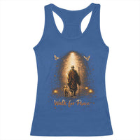 Walk for Peace Lantern Path Racerback Tank Top Monk and Aloka the Dog Spiritual Journey