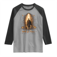 Walk for Peace Lantern Path Raglan Shirt Monk and Aloka the Dog Spiritual Journey