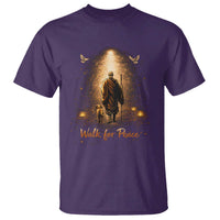 Walk for Peace Lantern Path T Shirt Monk and Aloka the Dog Spiritual Journey