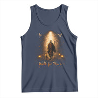 Walk for Peace Lantern Path Tank Top Monk and Aloka the Dog Spiritual Journey