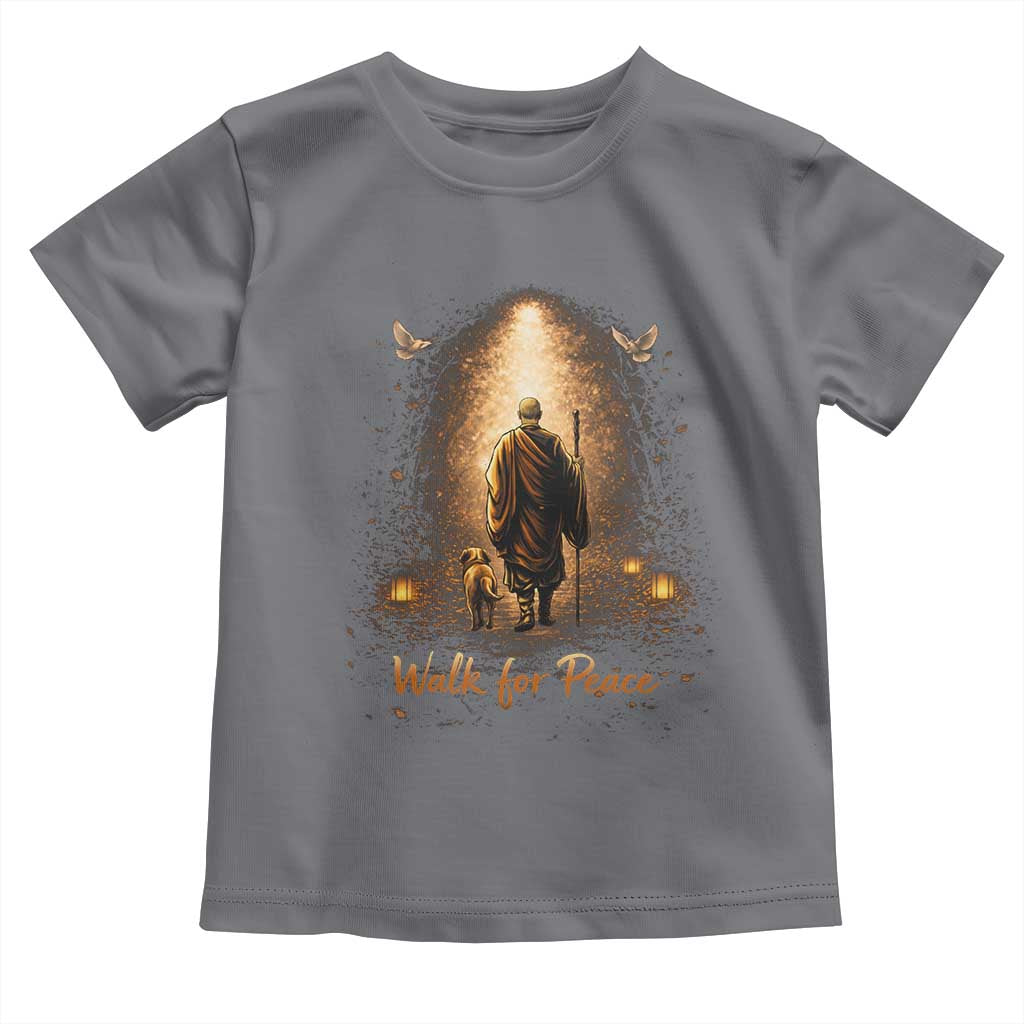 Walk for Peace Lantern Path Toddler T Shirt Monk and Aloka the Dog Spiritual Journey