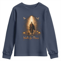 Walk for Peace Lantern Path Youth Sweatshirt Monk and Aloka the Dog Spiritual Journey