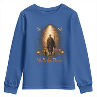 Walk for Peace Lantern Path Youth Sweatshirt Monk and Aloka the Dog Spiritual Journey