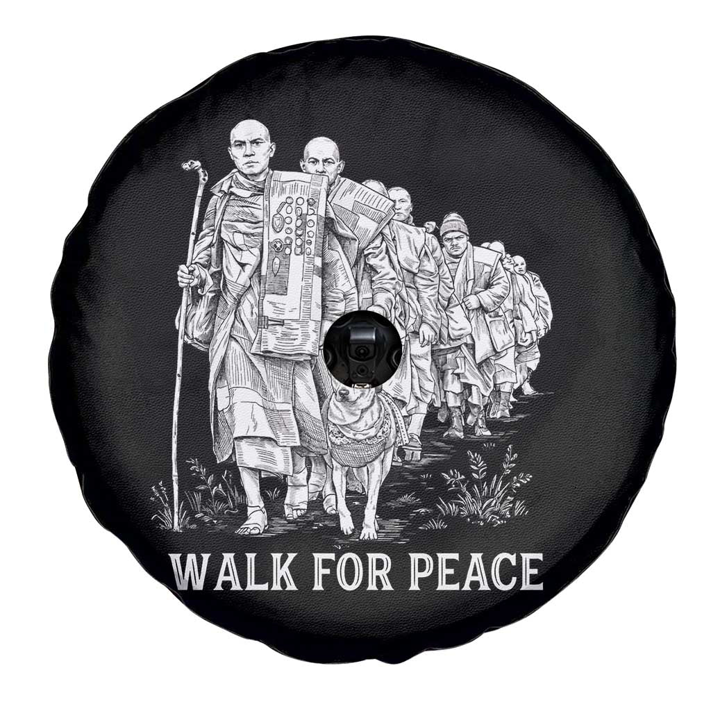 Walk for Peace Walking Monks and Aloka the Dog Spare Tire Cover Buddhist Mindfulness Spiritual Religious Faith
