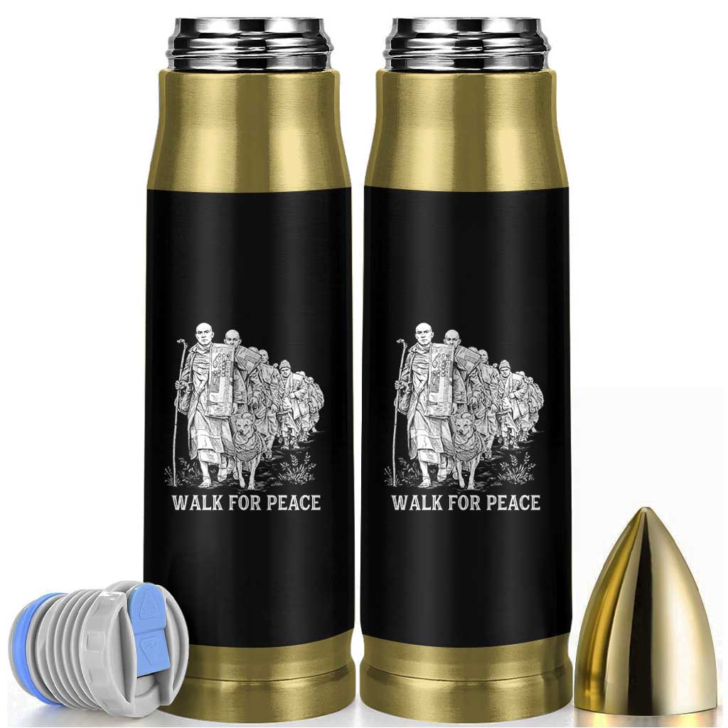 Walk for Peace Walking Monks and Aloka the Dog Bullet Tumbler Buddhist Mindfulness Spiritual Religious Faith