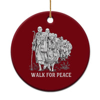 Walk for Peace Walking Monks and Aloka the Dog Ceramic Ornament Buddhist Mindfulness Spiritual Religious Faith
