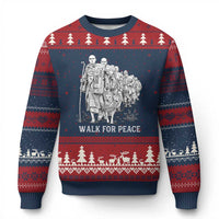 Walk for Peace Walking Monks and Aloka the Dog Ugly Christmas Sweater Buddhist Mindfulness Spiritual Religious Faith