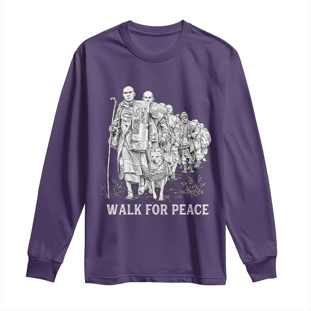Walk for Peace Walking Monks and Aloka the Dog Long Sleeve Shirt Buddhist Mindfulness Spiritual Religious Faith