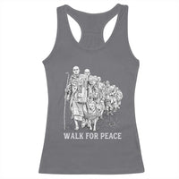 Walk for Peace Walking Monks and Aloka the Dog Racerback Tank Top Buddhist Mindfulness Spiritual Religious Faith