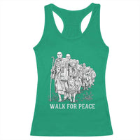 Walk for Peace Walking Monks and Aloka the Dog Racerback Tank Top Buddhist Mindfulness Spiritual Religious Faith