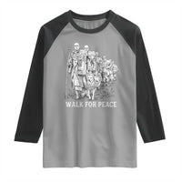 Walk for Peace Walking Monks and Aloka the Dog Raglan Shirt Buddhist Mindfulness Spiritual Religious Faith